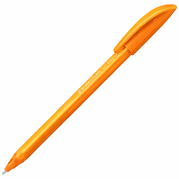 photo-Stylo bille - Orange - Pointe moyenne - Avec capuchon - Bureau, école - Staedtler ball 4320