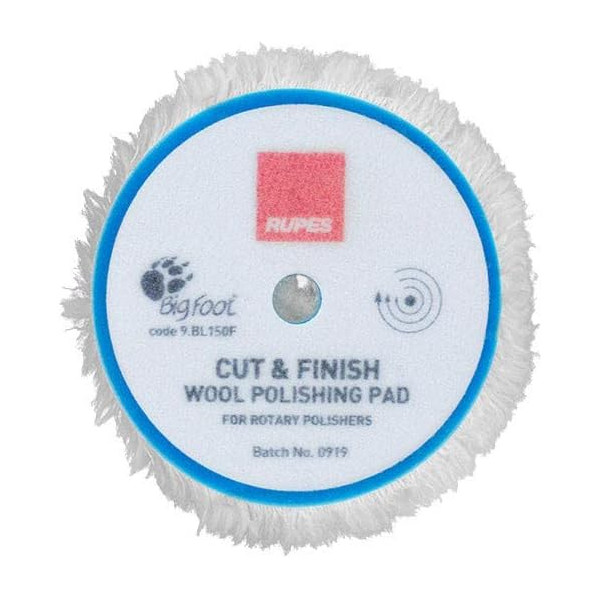 photo-Tampon de polissage - Laine - 150mm diamètre - Pour polisseuse rotative - Cute & Finish - Rupes
