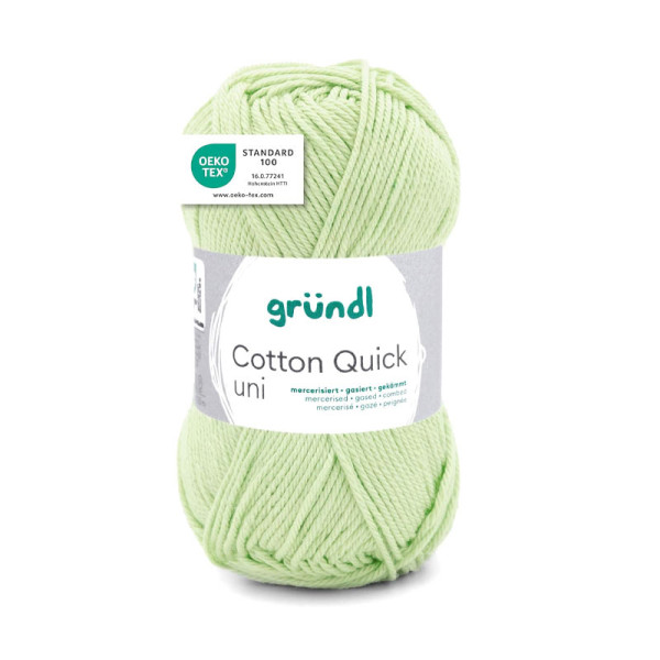 photo-Pelote de laine - Vert prairie - 164 - 100% coton - 3/4 mm - Gründl - Cotton Quick Uni