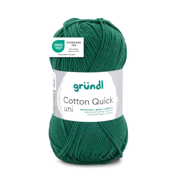 photo-Pelote de laine - Vert sapin - 169 - 100% coton - 3/4 mm - Gründl - Cotton Quick Uni