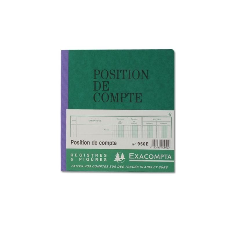 Acheter Registre Position De Compte - 21X19Cm - Exacompta
