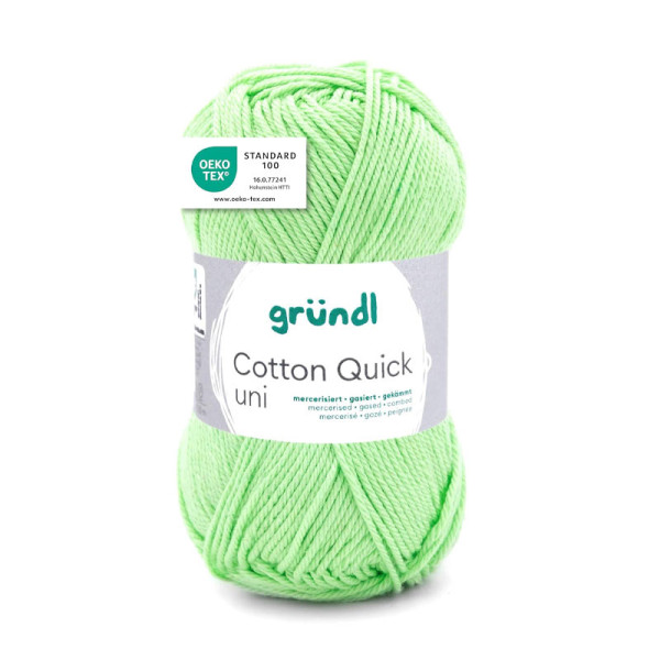 photo-Pelote de laine - Kiwi - 103 - 100% coton - 3/4 mm - Gründl - Cotton Quick Uni