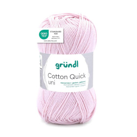 photo-Pelote de laine - Rosé - 106 - 100% coton - 3/4 mm - Gründl - Cotton Quick Uni