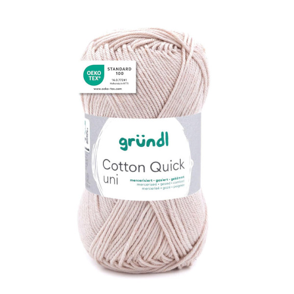 photo-Pelote de laine - Sable - 102 - 100% coton - 3/4 mm - Gründl - Cotton Quick Uni
