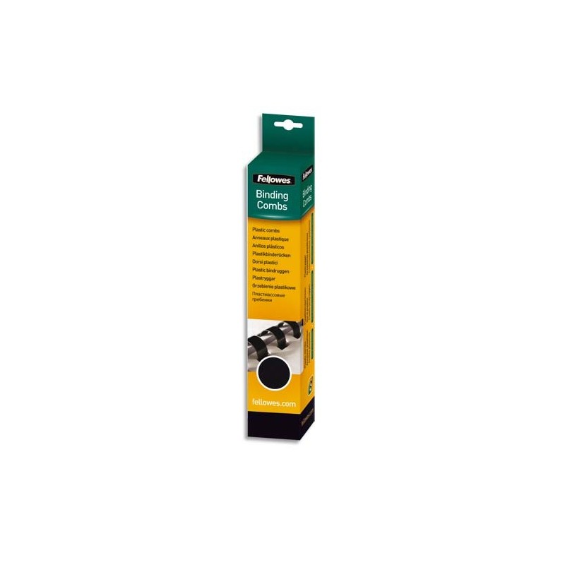 Anneaux Plastique Pour Reliure - Spirales - 8Mm - A4 - X25 - Noir - Fellowes | Surdiscount