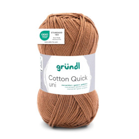 photo-Pelote de laine - Caramel - 123 - 100% coton - 3/4 mm - Gründl - Cotton Quick Uni