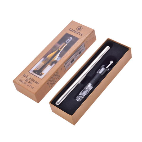 photo-Rafraichisseur de vin - Coffret de 3 pièces - Œnologie - Idée cadeau - Laguiole