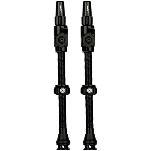 photo-Valves - Tubeless - Big Bore Lite - Noir - 2XL - Pour gonflage maximal - Vélo - VTT - Muc-Off
