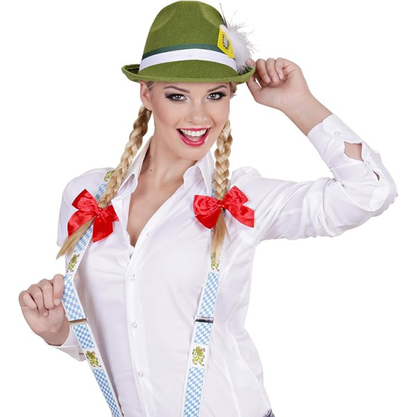 Chapeau bavarois - Vert - Avec plume - Déguisement - Oktoberfest - Taille unique - Adulte