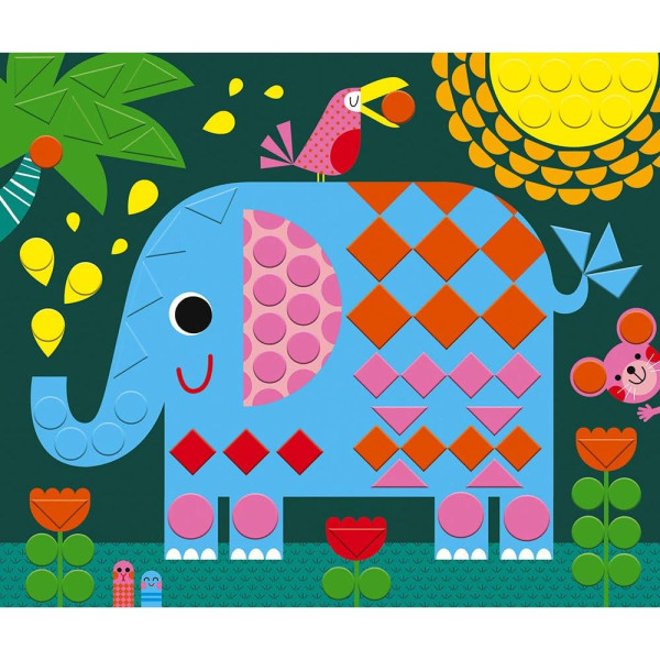 Jeu créatif - Gommettes mosaïque - 3 modèles - Animaux - Dès 3 ans - Janod