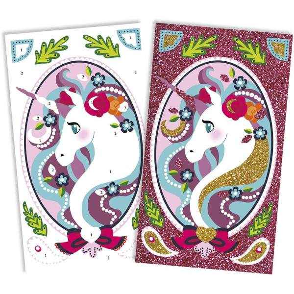 Jeu créatif - Coffret paillettes - Licornes - Dès 7 ans - 3 modèles - Janod