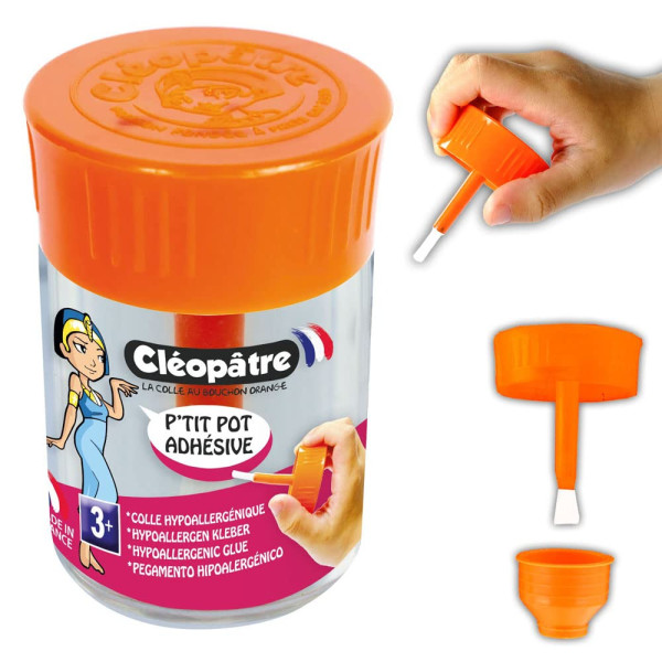 Colle - Transparente - Hypoallergénique - P'tit pot - Cléopâtre Adhésive - 50g