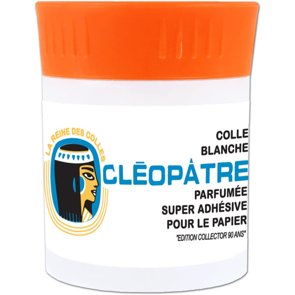 photo-Pot de colle - Blanche - Parfum amande - Cléopâtre - Avec applicateur - Ecole