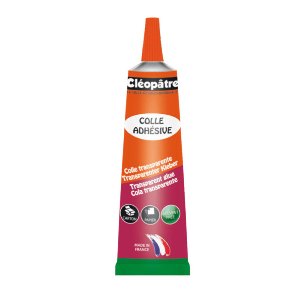 photo-Colle - Transparente - Gel - Cléopâtre Adhésive - Tube de 30g - Idéal pour l'école