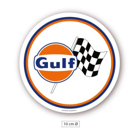 photo-Sticker - Autocollant - Logo Gulf - Vinyle - 10cm de diamètre - Idée cadeau