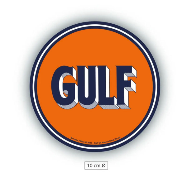 photo-Sticker - Autocollant - Logo Gulf 1920 - Vintage - 10cm de diamètre - Idée cadeau