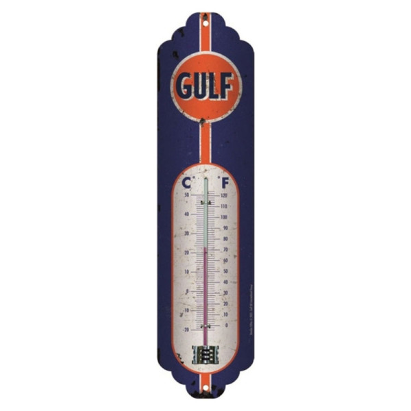 photo-Thermomètre - Vintage - Rétro - Logo Gulf - Cadeau original - à suspendre