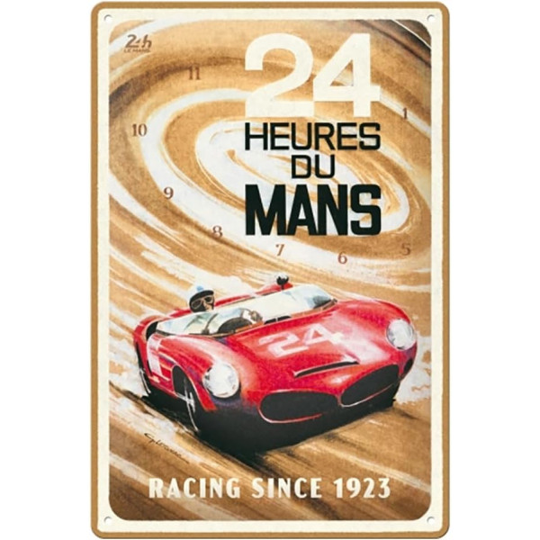photo-Plaque - Vintage - Les 24 heures du Mans - 20x30cm - Métal - A suspendre