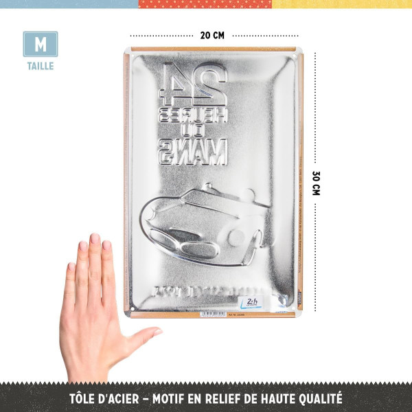 Plaque - Vintage - Les 24 heures du Mans - 20x30cm - Métal - A suspendre