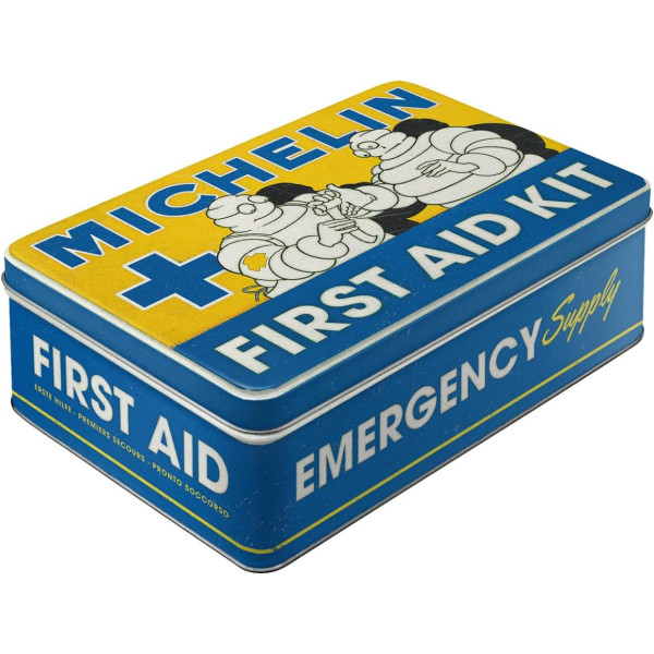 photo-Boîte - Vintage - Métal - Michelin - First aid kit - 23x16x7cm - Idée cadeau