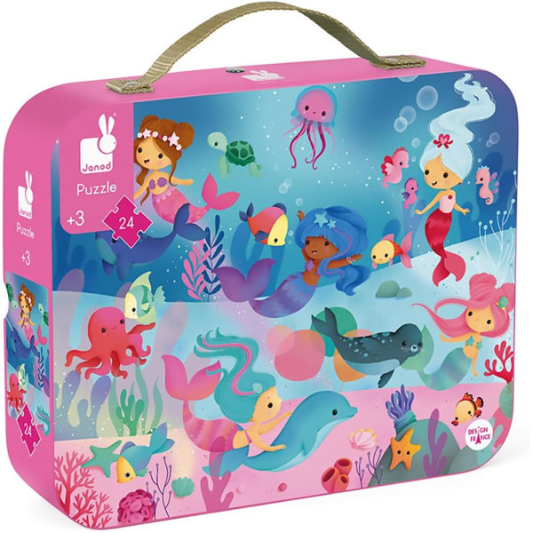 photo-Puzzle - Les sirènes - 24 pièces - Dès 3 ans - 50x40cm - Poster inclus - Janod