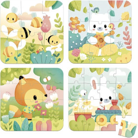 Puzzles - Les animaux - 6/9/12/16 pièces - Dès 2 ans - Jeu premier âge - Janod
