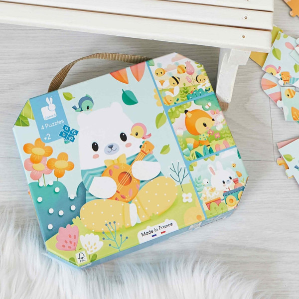 Puzzles - Les animaux - 6/9/12/16 pièces - Dès 2 ans - Jeu premier âge - Janod