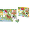 Puzzle - Les animaux de la ferme - 20 pièces avec texture + poster - Dès 2 ans - Janod