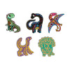 Jeu créatif - Coloriage à gratter - Les dinosaures - 5 modèles - Stylet + livre inclus - Dès 5 ans - Janod