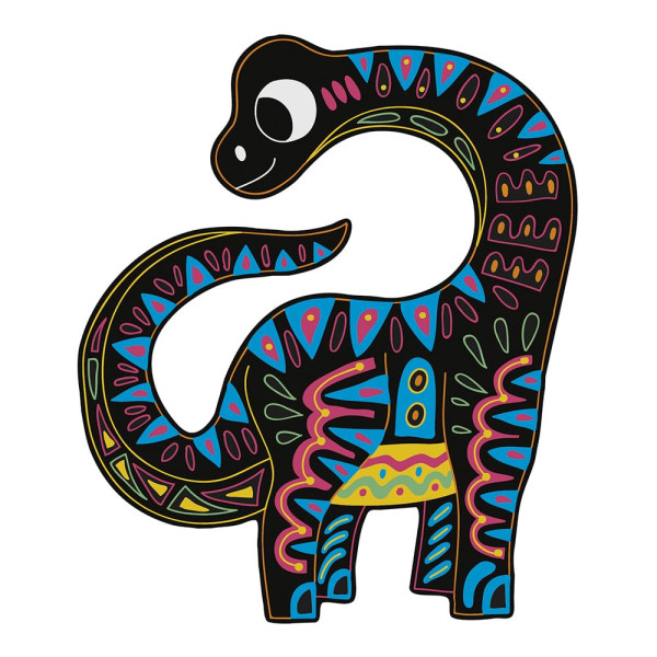 Jeu créatif - Coloriage à gratter - Les dinosaures - 5 modèles - Stylet + livre inclus - Dès 5 ans - Janod