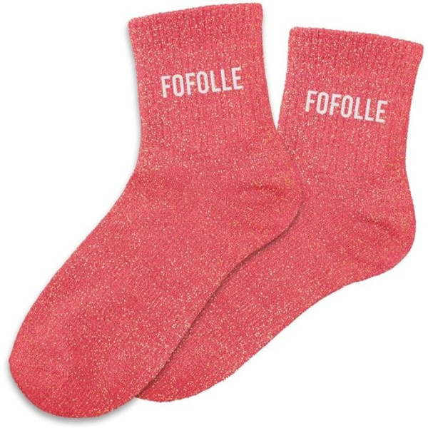 photo-Chaussettes - Femme - Rouge avec paillettes - Fofolle - Taille 36/42 - Humour - Cadeau