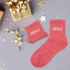 Chaussettes - Femme - Rose avec paillettes - Fofolle - Taille 36/42 - Humour - Cadeau