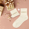 Chaussettes - Femme - Beige avec paillettes - Blondinette - Taille 36/42 - Humour - Cadeau