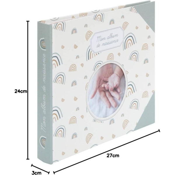 Album photos - Livre de naissance - Bébé - 24x27cm - Vert/beige - 30 pages - Atmosphera