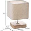 Lampe - A poser - Chevet - Abat jour tissu lin - Socle bois - Chambre - Atmosphera
