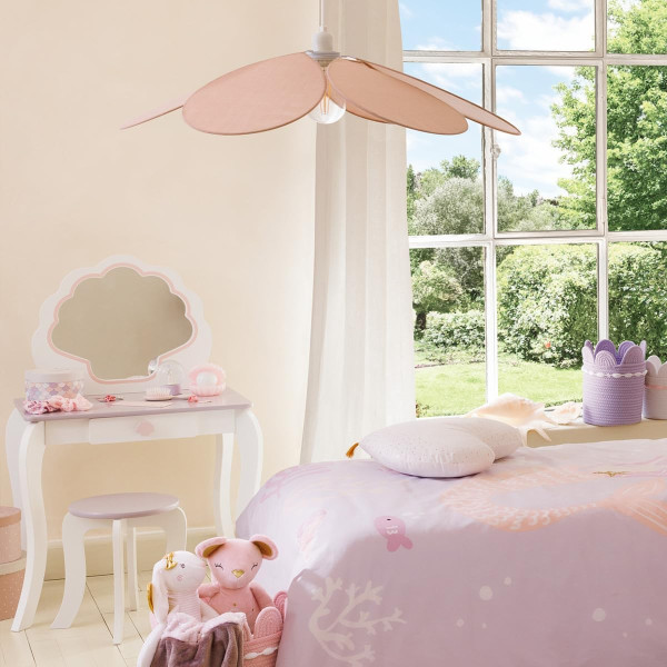 Suspension - Abat-jour - Pétales de fleur - Rose - Chambre - 72cm diamètre - Atmosphera
