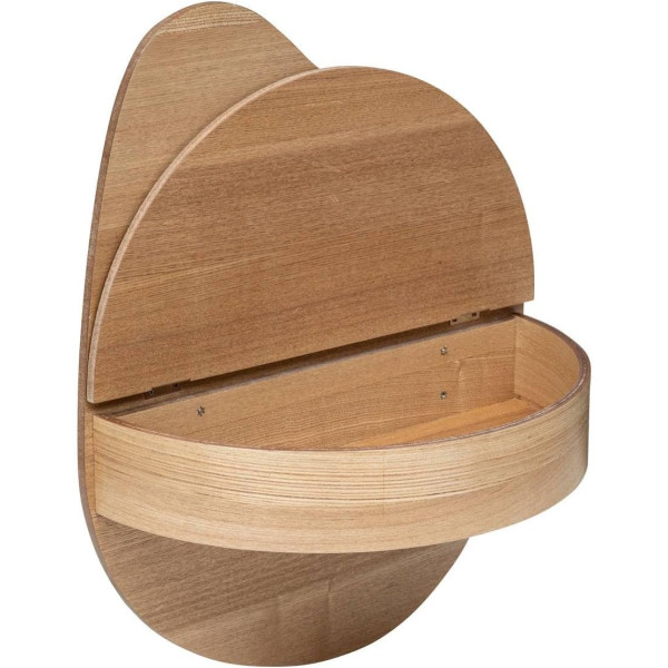 Etagère - Table de chevet - A fixer - 39x49cm - Tiroir intégré - Bois foncé - Atmosphera