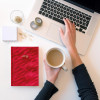 Carnet - A5 - Couverture tissu effet velours - Rouge - 80 feuilles blanches - Miquelrius