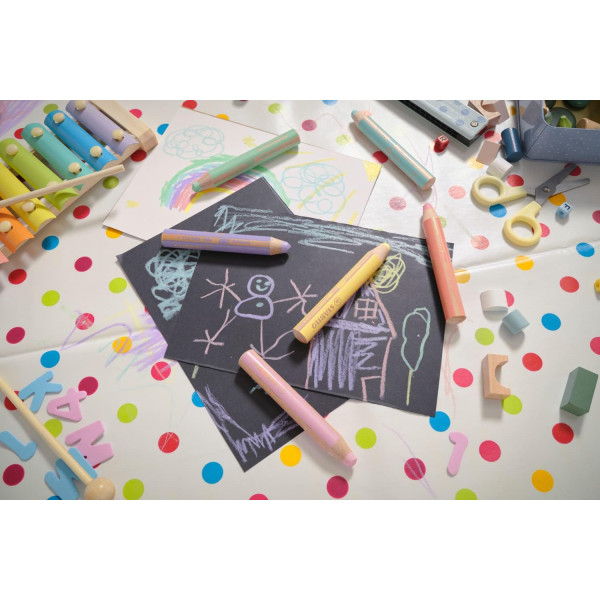 Stabilo woody 3 in 1 - Vert pastel - Crayon de couleur - Pointe large - Tous supports