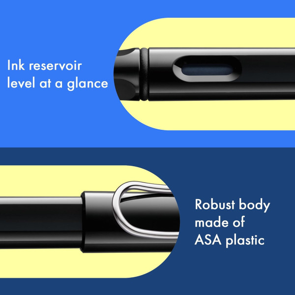 Stylo plume - Mine large B - Droitier - LAMY - Safari - Noir - Rechargeable