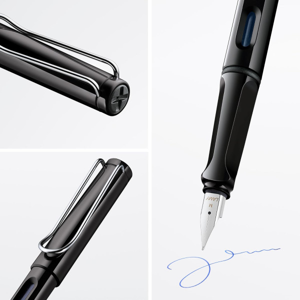 Stylo plume - Mine moyenne M - Gaucher - LAMY - Safari - Noir - Rechargeable