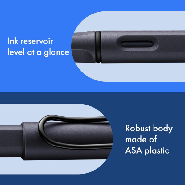 Stylo plume - Mine extra-fine EF - Droitier - LAMY - Safari - Steel black - Rechargeable