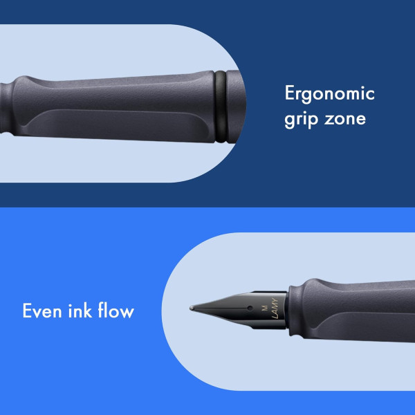 Stylo plume - Mine extra-fine EF - Droitier - LAMY - Safari - Steel black - Rechargeable