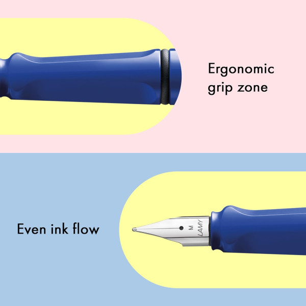 Stylo plume - Mine moyenne - Gaucher - LAMY - Safari - Bleu - Rechargeable