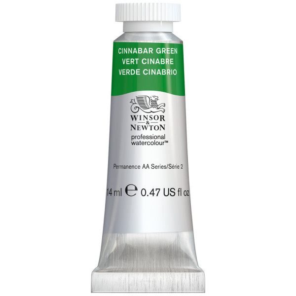photo-Peinture aquarelle - Vert cinabre - 420 - Extra-fine - Winsor et Newton - 14ml