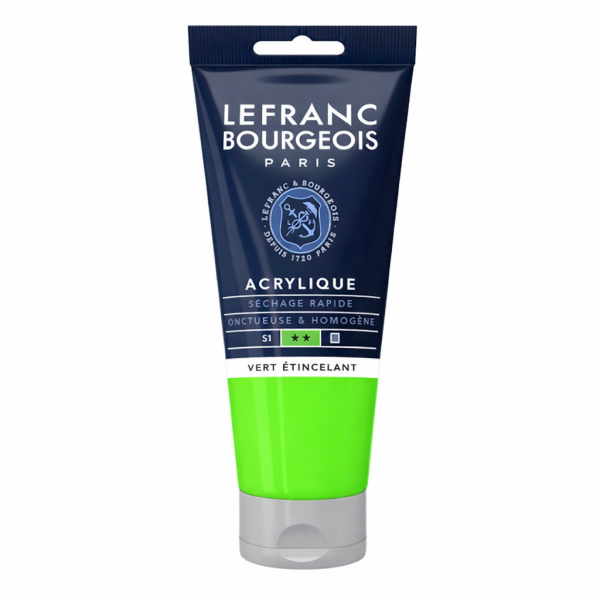 photo-Peinture acrylique - Vert fluo - 923 - Fine - Lefranc Bourgeois - Tube 80ml