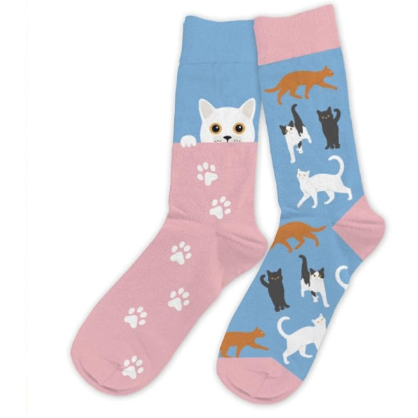 photo-Chaussettes - Passion chats - Humour - Dépareillées - Idée cadeau originale