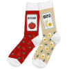 photo-Chaussettes - Ketchup/Mayo - Humour - Dépareillées - Idée cadeau originale