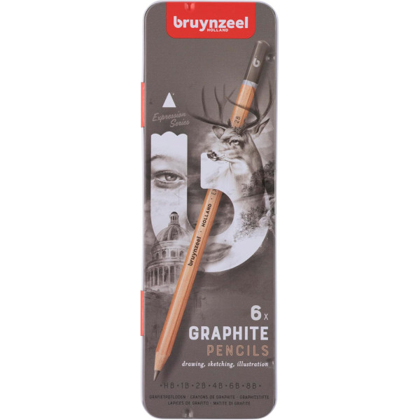 photo-Crayons graphite - 6 modèles de HB à 8B - Dessin, esquisse, croquis - Bruynzeel