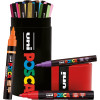 photo-Feutres - POSCA - PC3M - PC5M - Brush - 13 couleurs - Assorties - Pot métal